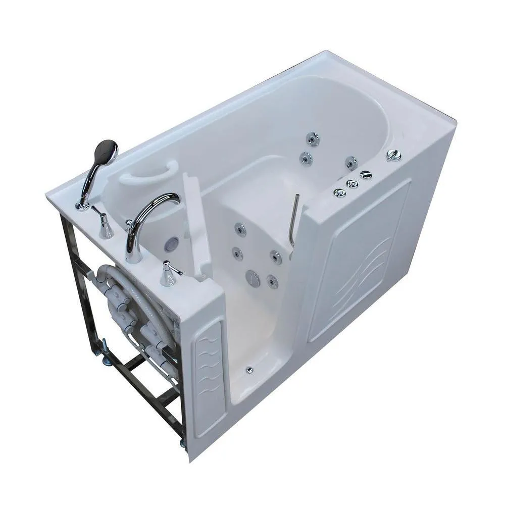 Universal Tubs Nova Heated 4.5 ft. Walk-In Whirlpool Bathtub in Biscuit with Chrome Trim, photo 39 of 52