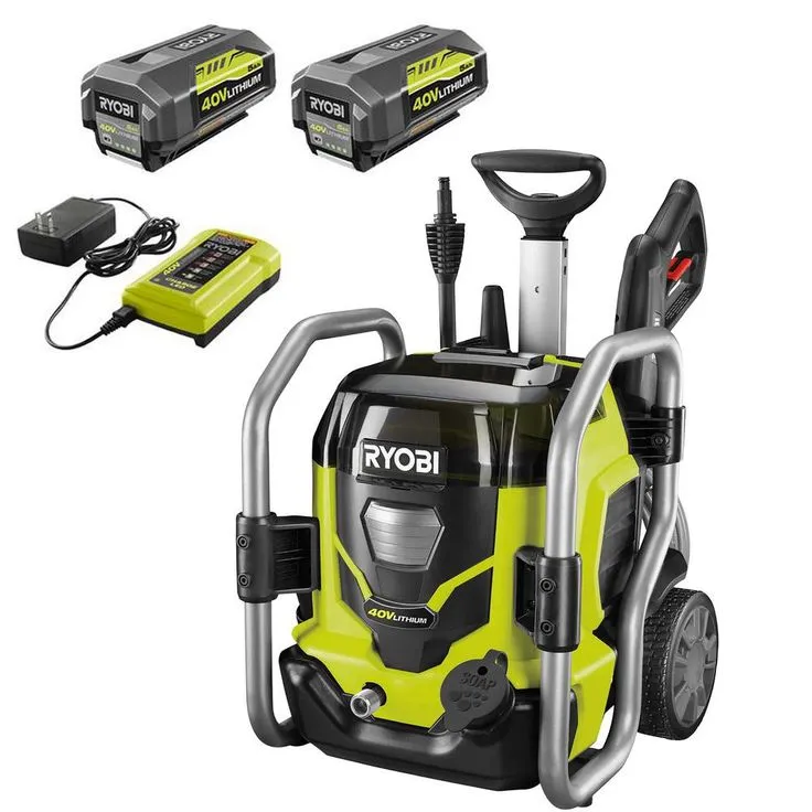 RYOBI 1,500 PSI 1.2 GPM 40-Volt Cold Water Cordless Electric Pressure Washer with Two 5.0 Ah Batteries and Charger Included, photo 2 of 5