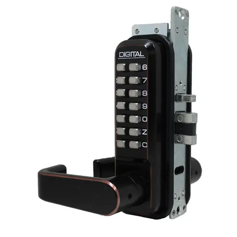 Mechanical Oil Rubbed Bronze Keyless Narrow Stile Mortised Lever Lock