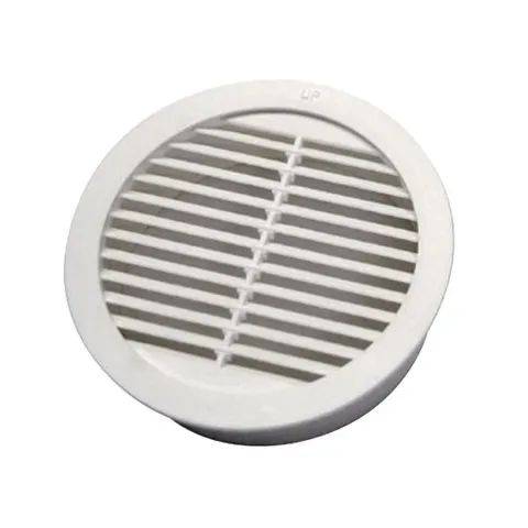 MasterFlow Plastic Mini Circular Louver Vent, 4 in., White (RLSC4)