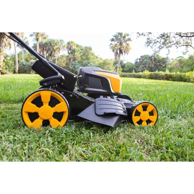 MOWOX 19 in. 62-Volt, 2-n-1 RWD Self Propelled Cordless High Wheel Walk Behind Mower with 4 Ah Lith-ion Battery and Charger, photo 5 of 6