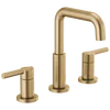 Delta Nicoli J-Spout 8 in. Widespread Double-Handle Bathroom Faucet in Matte Black/Champagne Bronze, photo 2 of 3