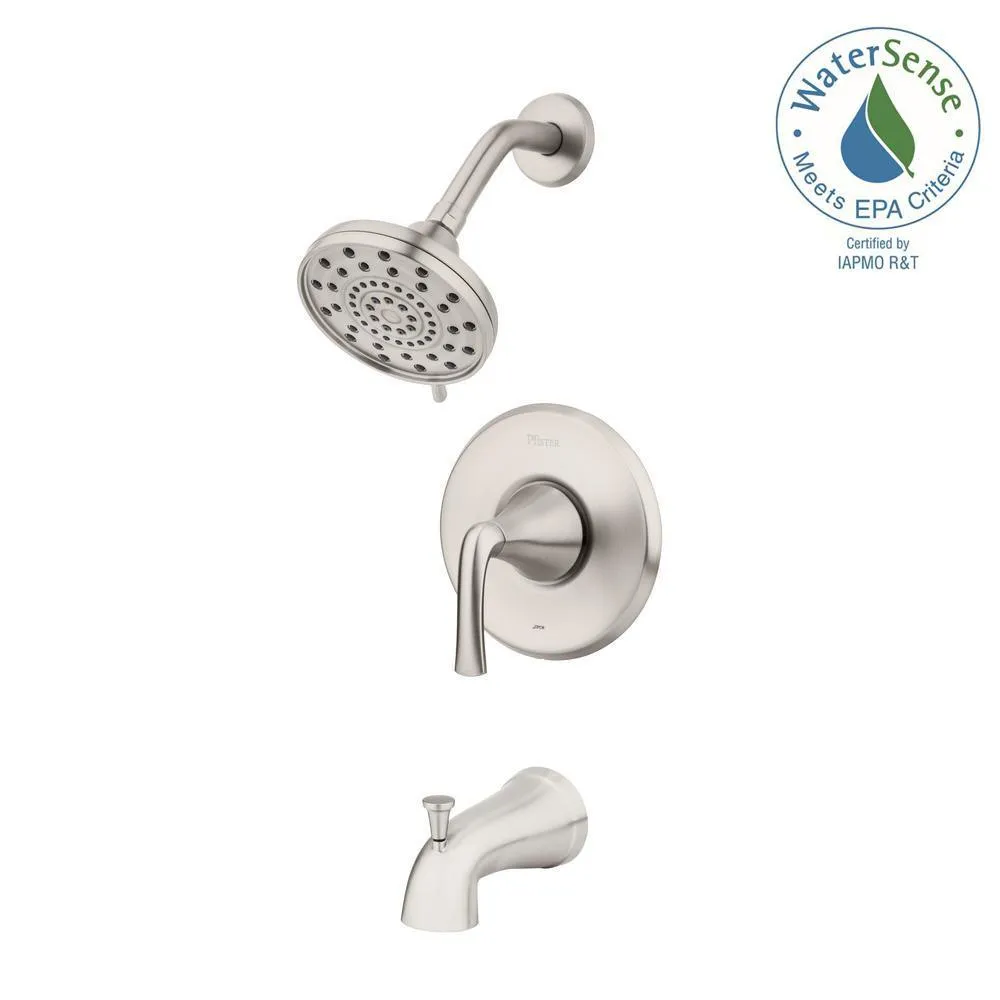 Pfister Ladera Single-Handle 3-Spray Tub and Shower Faucet in Spot Defense Brushed Nickel (Valve Included), photo 3 of 6