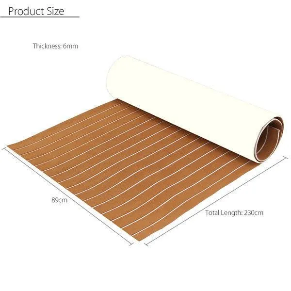 12 Colors 94''x35'' / 91''x35'' Marine Yacht Boat & RV Flooring Sheet Teak EVA Foam Synthetic Self-Adhesive Non-slip Mat 6mm Thicknes, photo 3 of 14