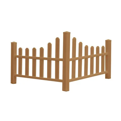 2.6 ft high · 4.6 ft wide Brown Composite Vinyl Country Corner Picket Fence Panel
