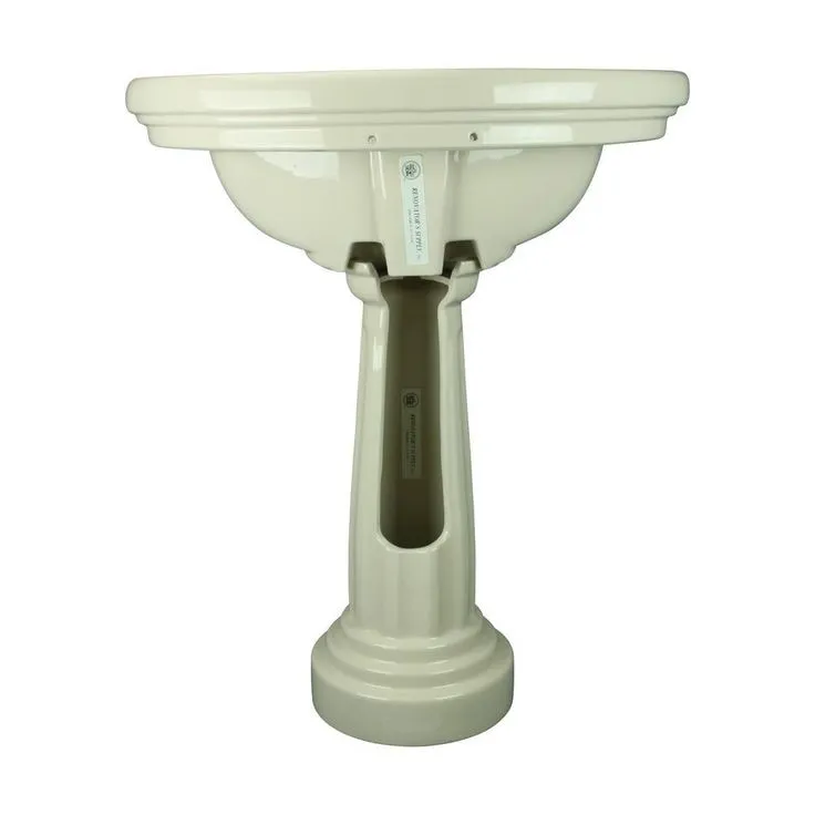 RENOVATORS SUPPLY MANUFACTURING Philadelphia 26 in. Pedestal Sink with Oval-Shaped Vessel China Gloss in Biscuit, photo 6 of 11