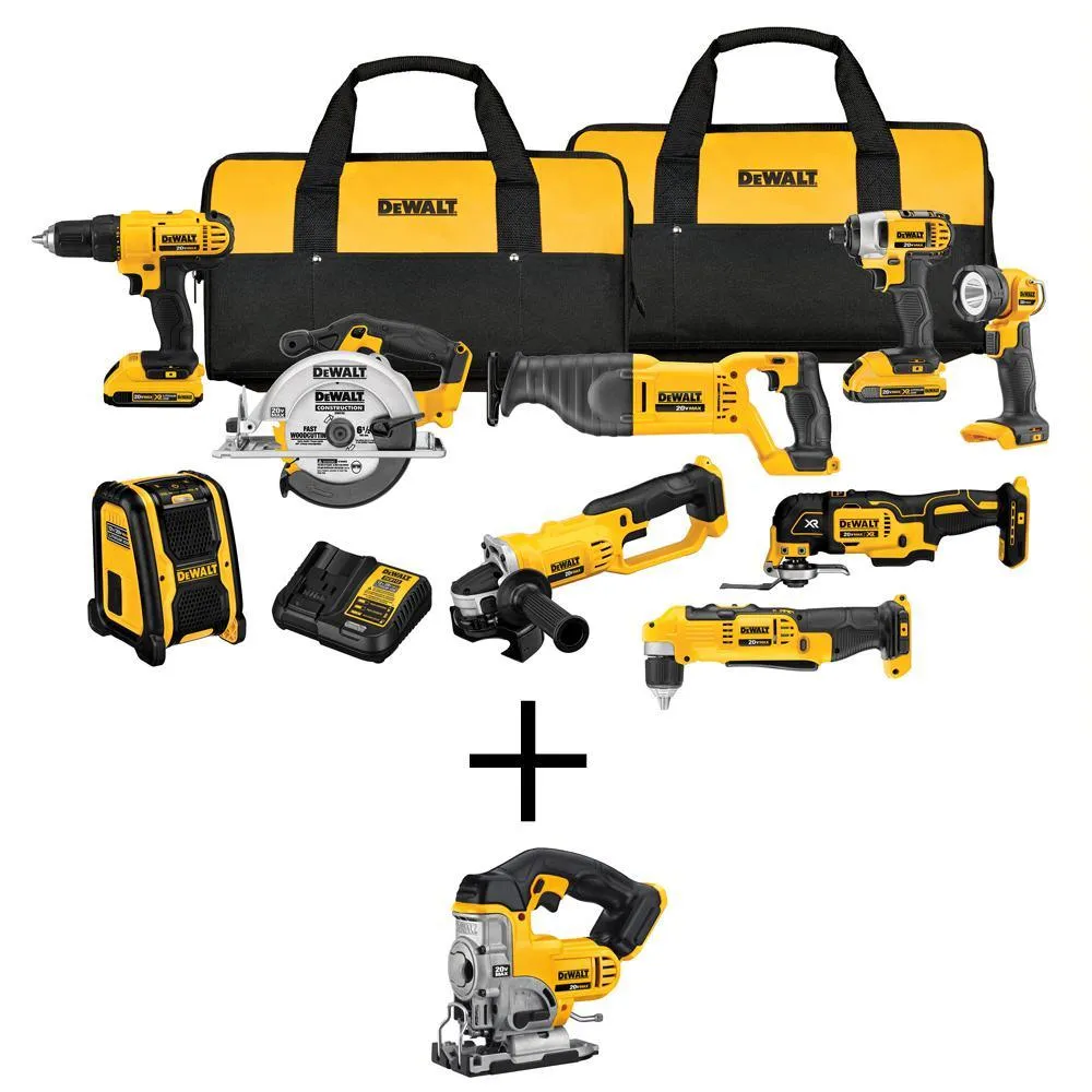 DEWALT 20-Volt Max Lithium-Ion Cordless Combo Kit (10-Tool) w/ (2) Batteries 2.0Ah, Charger & Tool Bag, photo 26 of 41