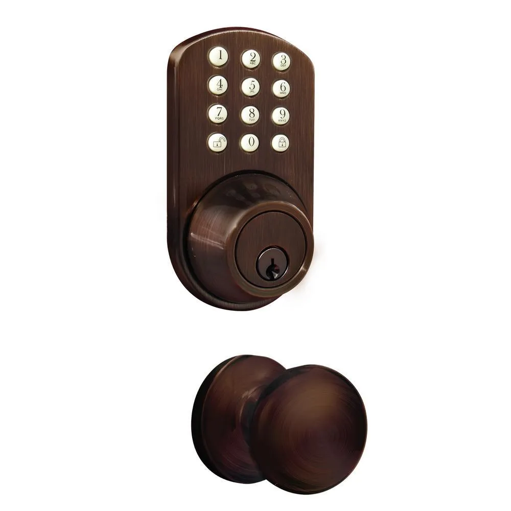 Morning Industry Oil Rubbed Bronze Keyless Entry Deadbolt and Lever Handle Door Lock with Electronic Digital Keypad, photo 2 of 13