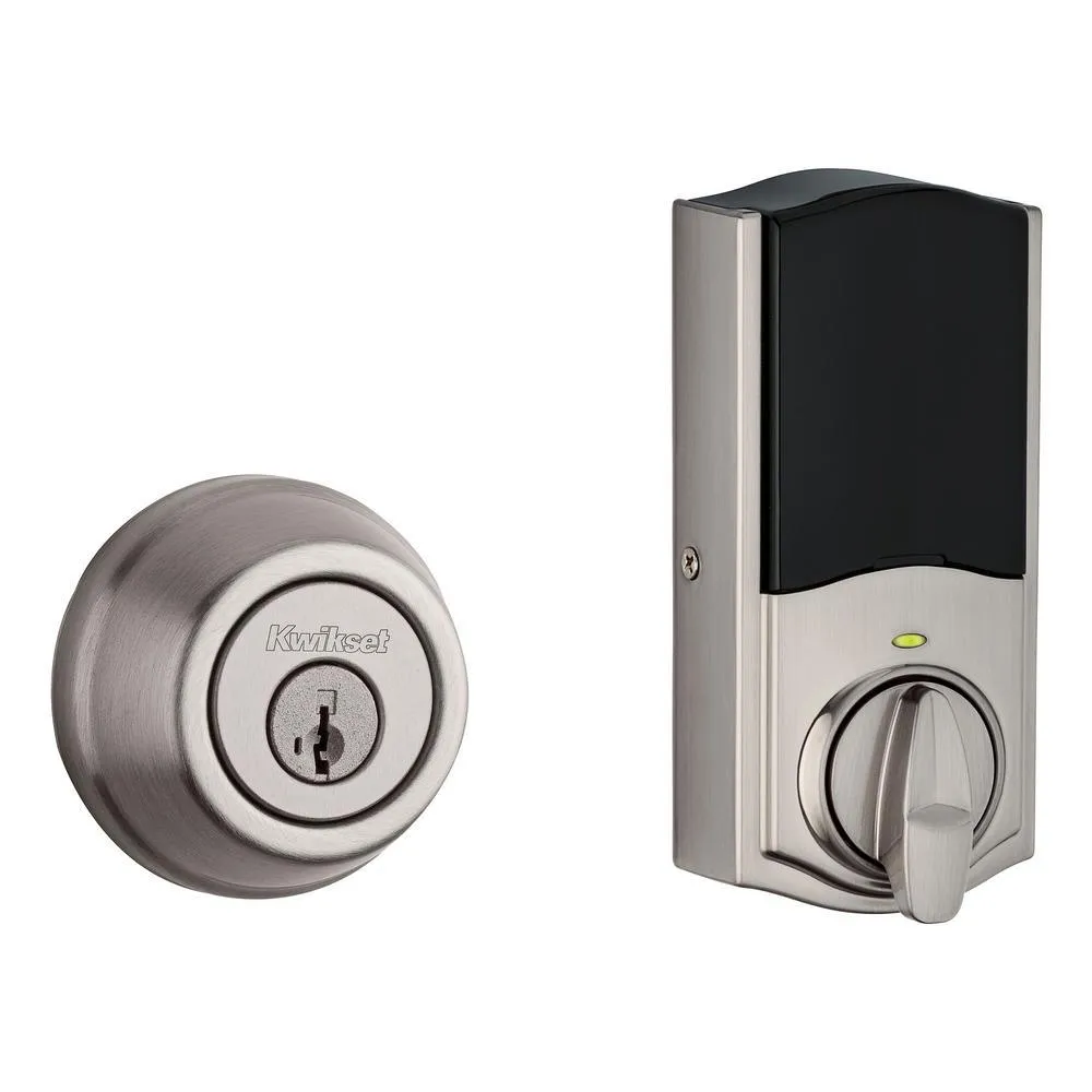 914 Signature 2nd Gen Traditional Satin Nickel Single Cylinder Deadbolt Featuring SmartKey and Home Connect Technology, photo 3 of 4