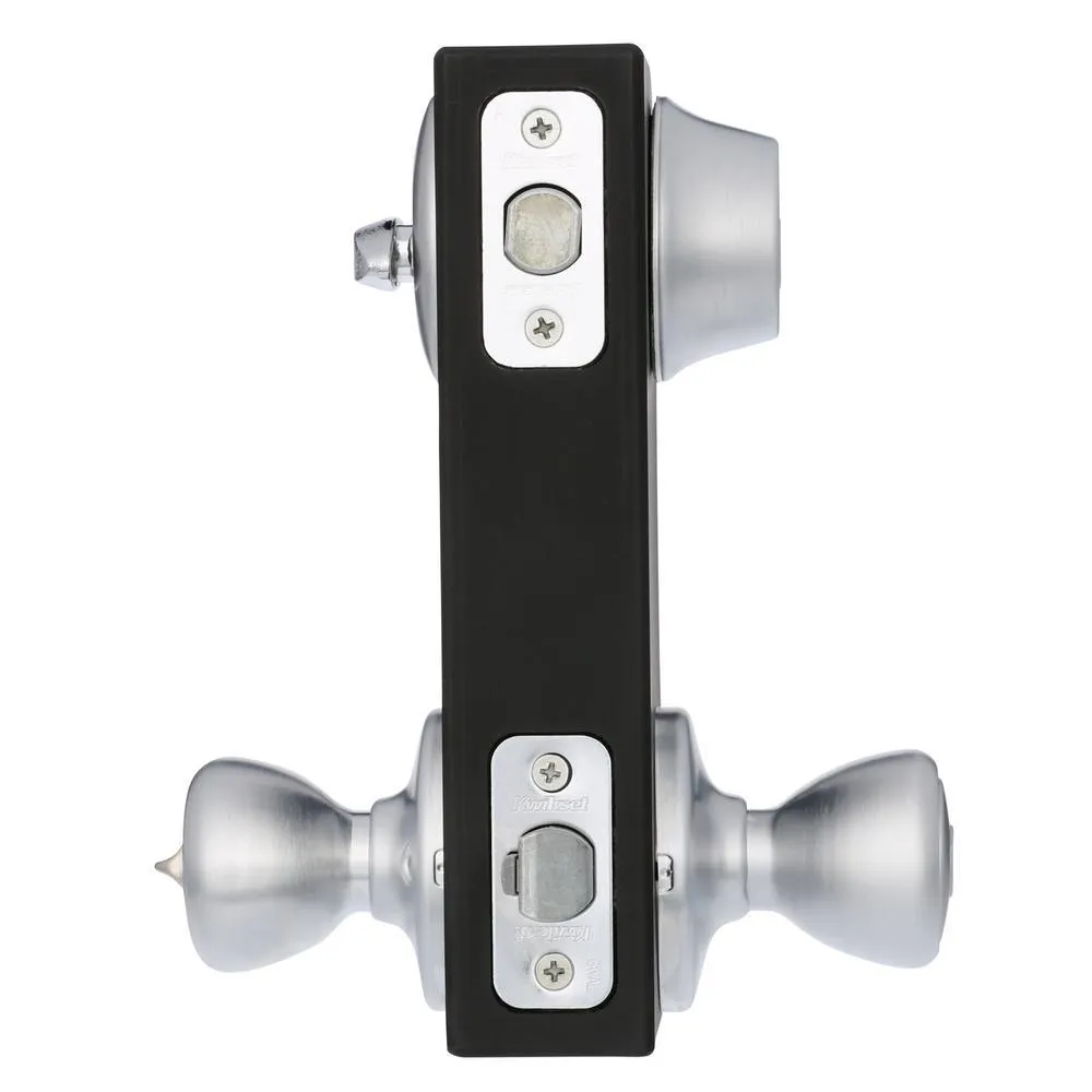 Kwikset Tylo Satin Chrome Entry Door Knob and Single Cylinder Deadbolt Combo Pack, photo 5 of 8