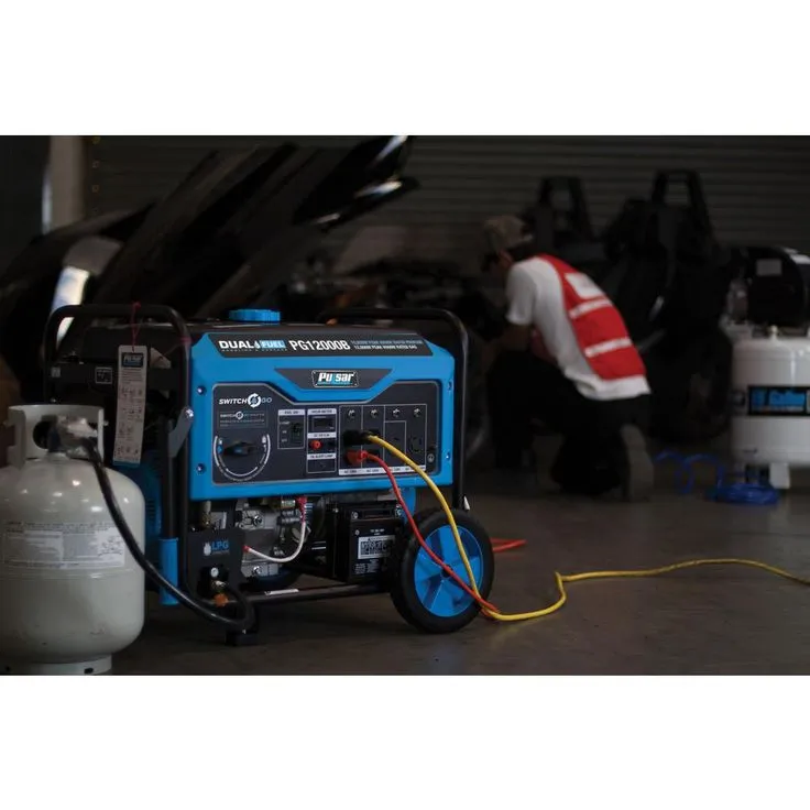 Pulsar 12,000-Watt/9,500-Watt Dual Fuel Gasoline/Propane Powered Electric/Recoil Start Portable Generator 457cc CARB Compliant, photo 7 of 11