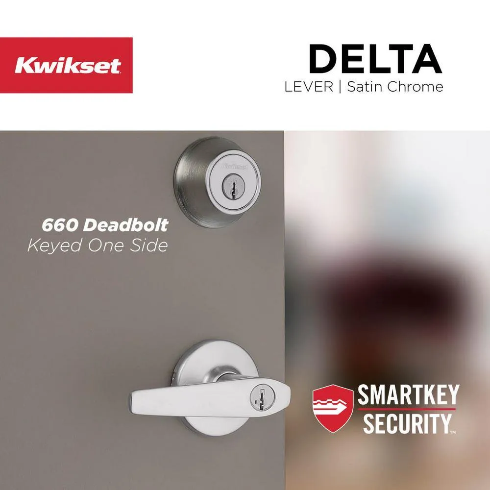 Kwikset 660 Series Satin Chrome Single Cylinder Deadbolt, photo 4 of 10