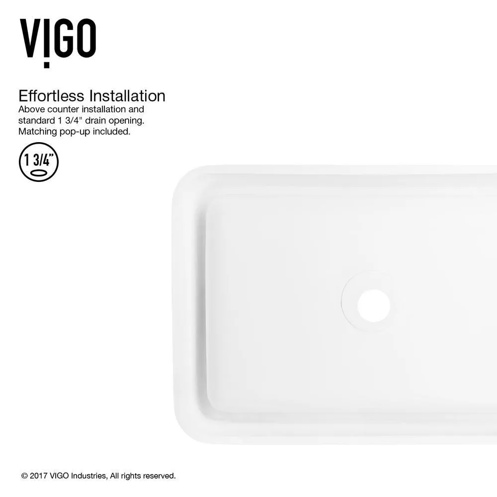 VIGO White Petunia Matte Stone Vessel Bathroom Sink and Seville Bathroom Vessel Faucet in Oil Rubbed Bronze, photo 4 of 14