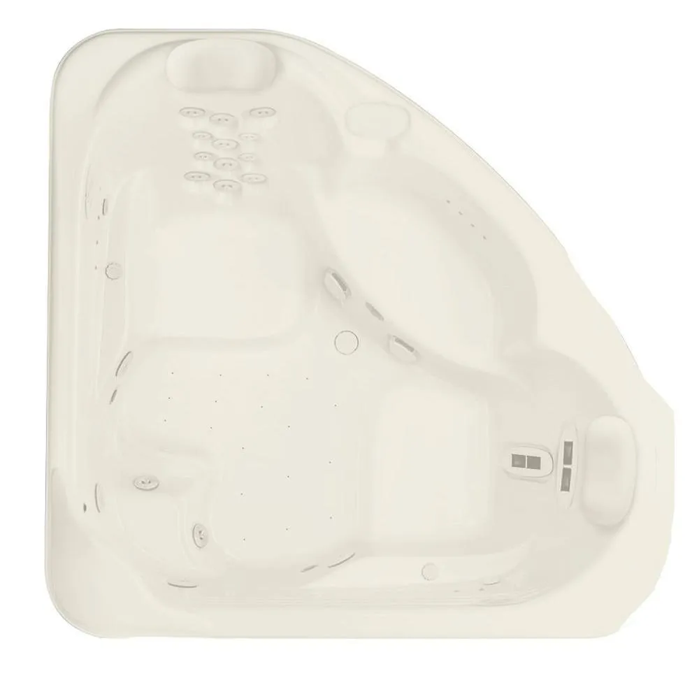 Millennium 8 - 72 in. Acrylic Center Drain Corner Drop-In Air Bath/ Whirlpool Bathtub with Heater in White, photo 4 of 5