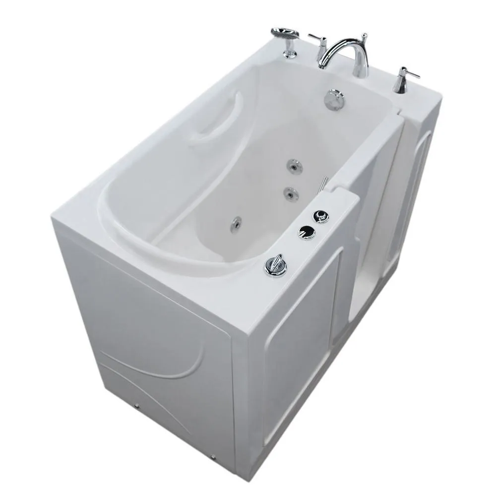 Universal Tubs 45.75 in. Walk-In Whirlpool Bathtub in White with 1.28 GPF Single Flush Toilet, photo 5 of 9