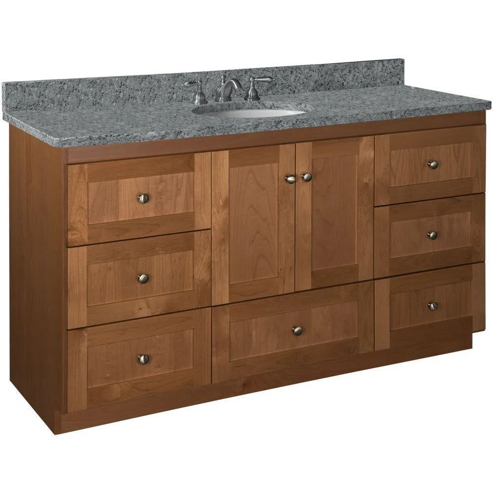 Shaker 42 in. W x 21 in. D x 34.5 in. H Vanity Cabinet Only in Natural Alder, photo 22 of 47
