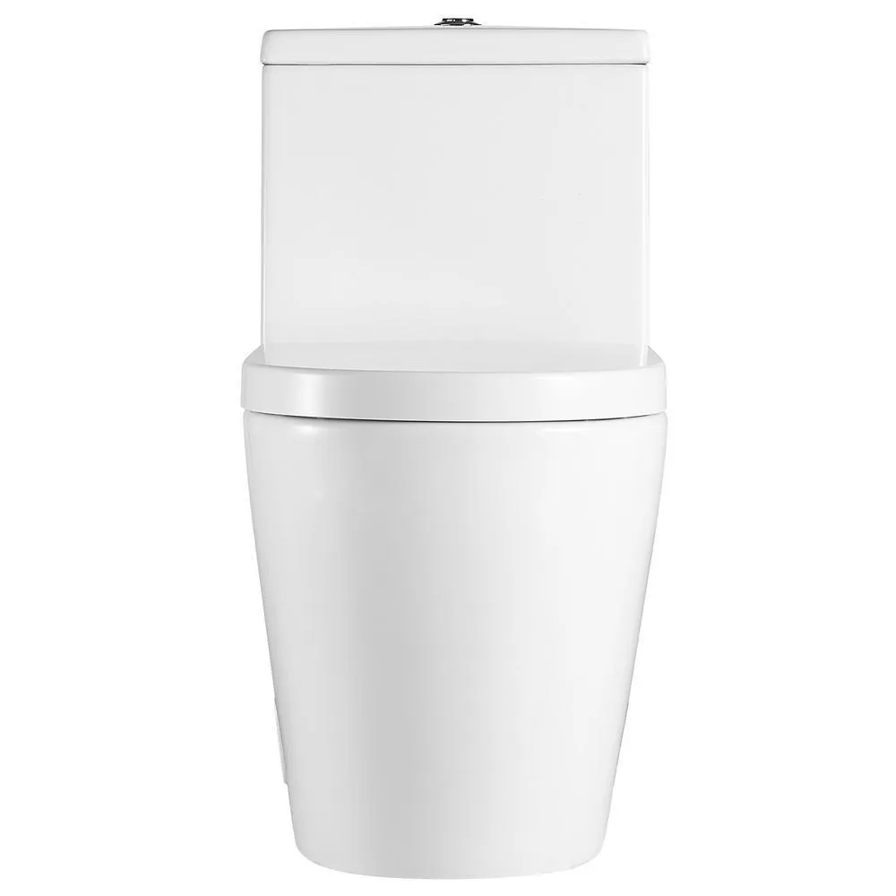 Modern Fashion Round Toilet 1-Piece White 1 Piece 0.8/1.28 GPF White Double Flush Toilet, photo 3 of 8