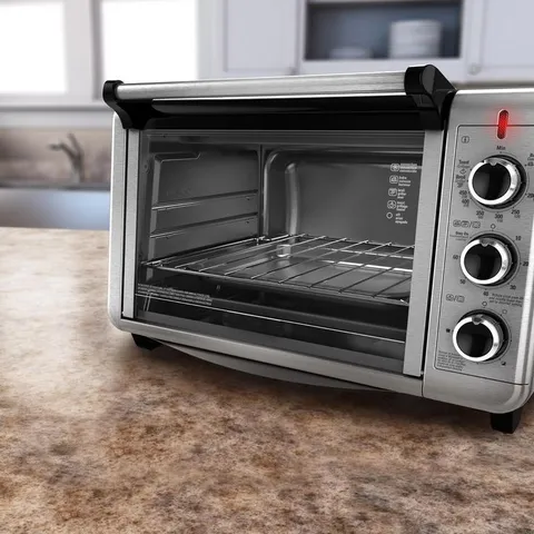 1500 W 6-Slice Stainless Steel Toaster Oven with Built-In Timer