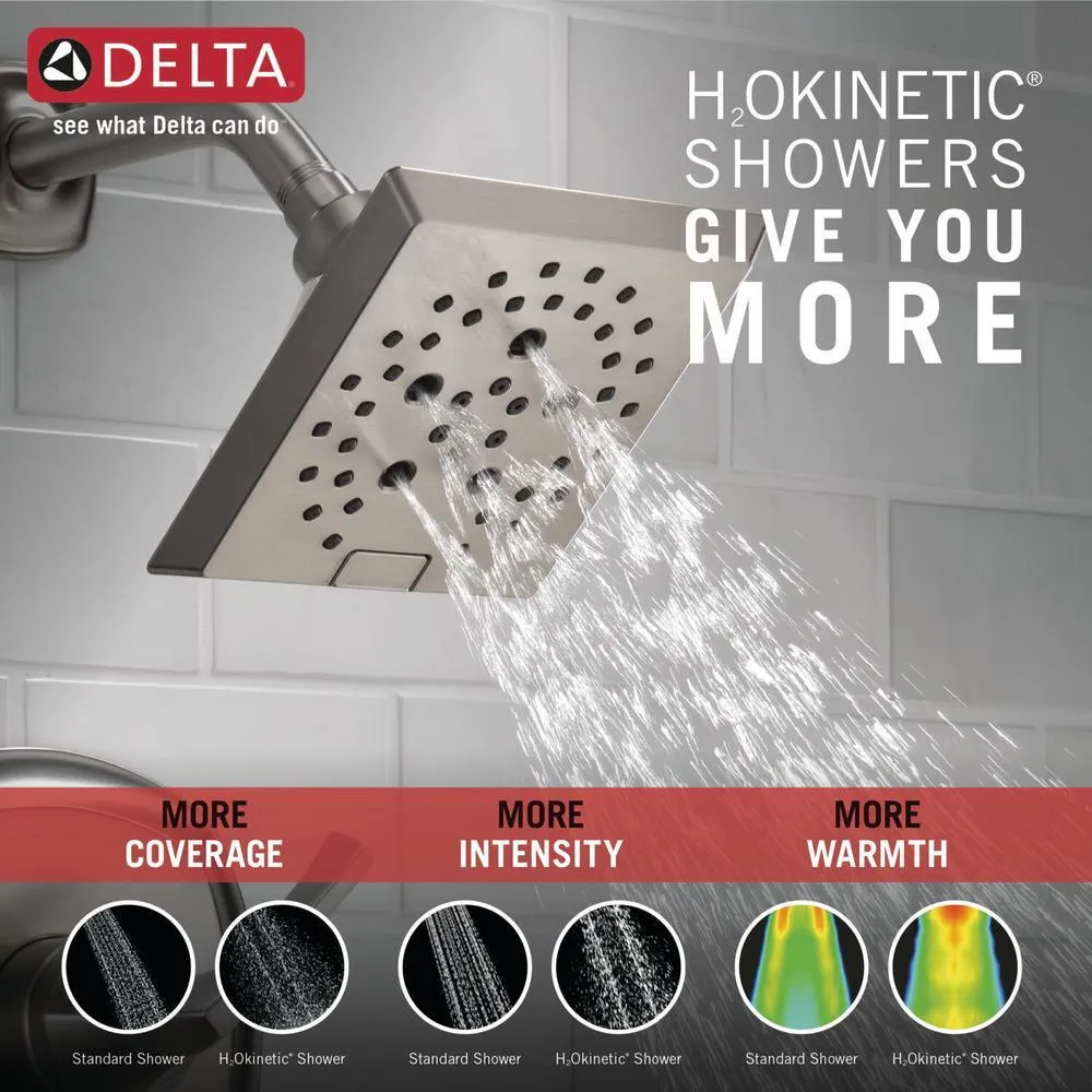 Portwood Single-Handle 5-Spray Tub and Shower Faucet with H2Okinetic in SpotShield Brushed Nickel (Valve Included), photo 4 of 16