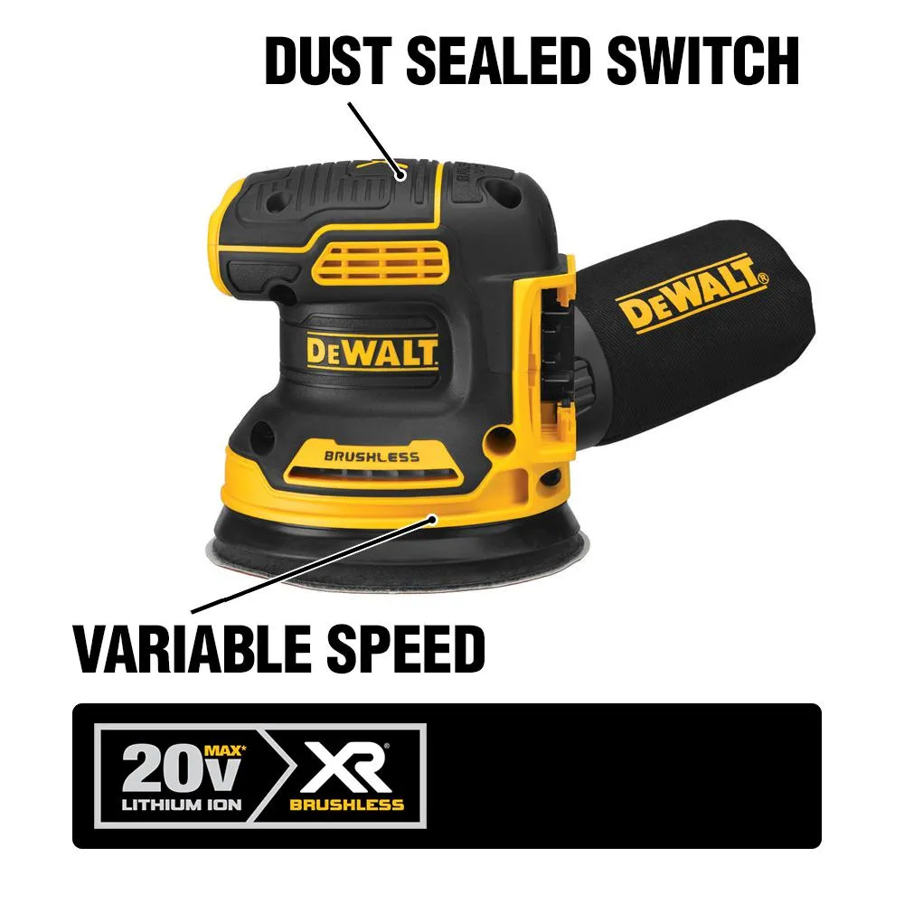 DEWALT 20-Volt MAX Li-Ion Cordless Brushless Jigsaw(Tool-Only) w/ Bonus 5 in. Sander(Tool-Only), Battery 5Ah(2), Charger & Bag, photo 6 of 14