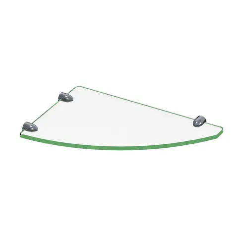 12 × 8 in Corner Glass Shelf in Chrome