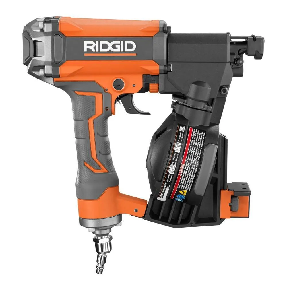 RIDGID 4.5 Gal. Portable Electric Strong Start Air Compressor with 15° 1-3/4 in. Coil Roofing Nailer, photo 7 of 9