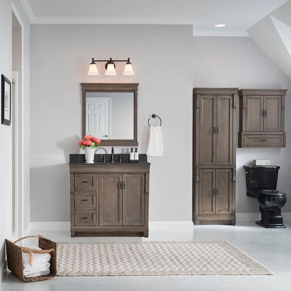 Naples 30 in. W Bath Vanity Cabinet Only in Distressed Grey with Right Hand Drawers, photo 2 of 44
