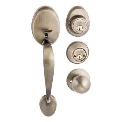 Craftsman Satin Stainless Door Handleset with Right Hand Scandinavian Lever Trim