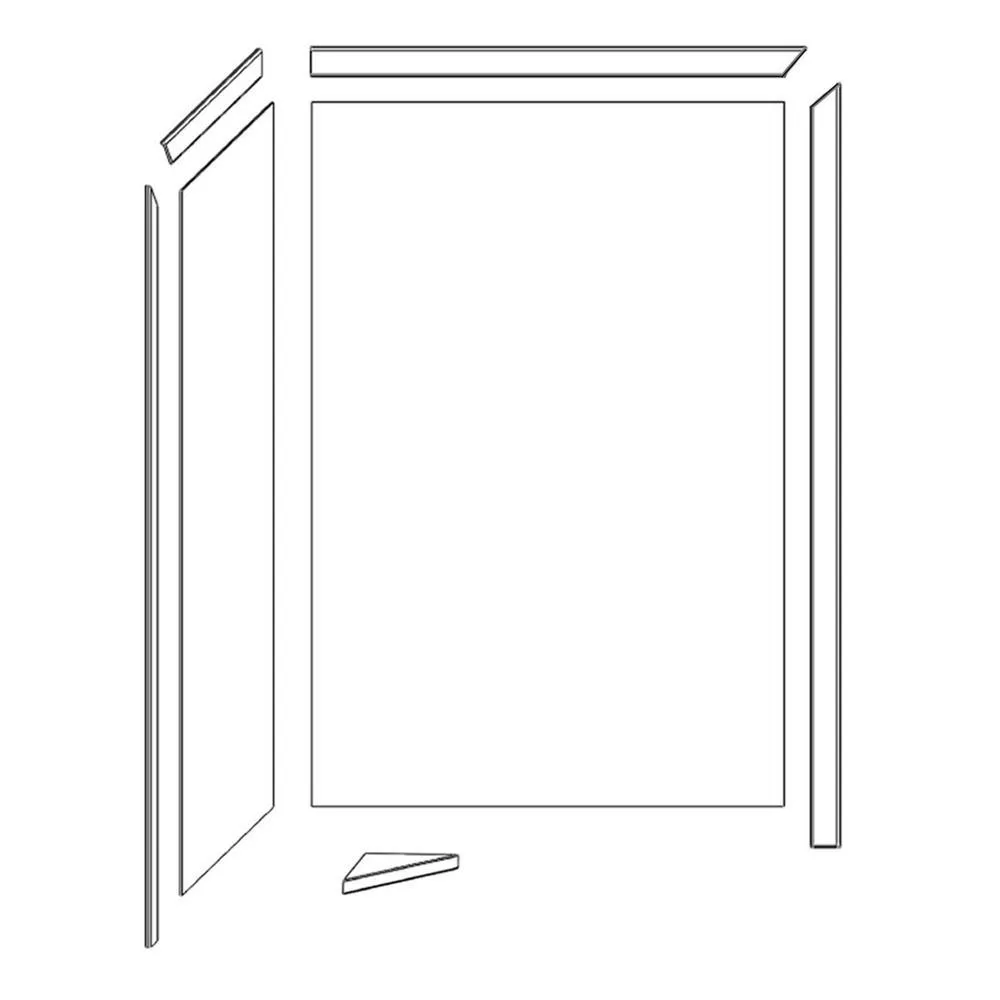 Elegance 36 in. x 48 in. x 80 in. 7-Piece Easy Up Adhesive Corner Shower Wall Surround in Triton, photo 3 of 24