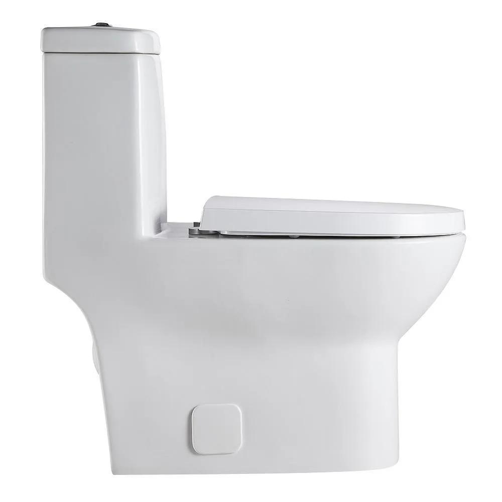 1-piece 1.28 GPF Dual Flush High Efficiency Elongated Toilet in White(Seat Included), photo 2 of 7
