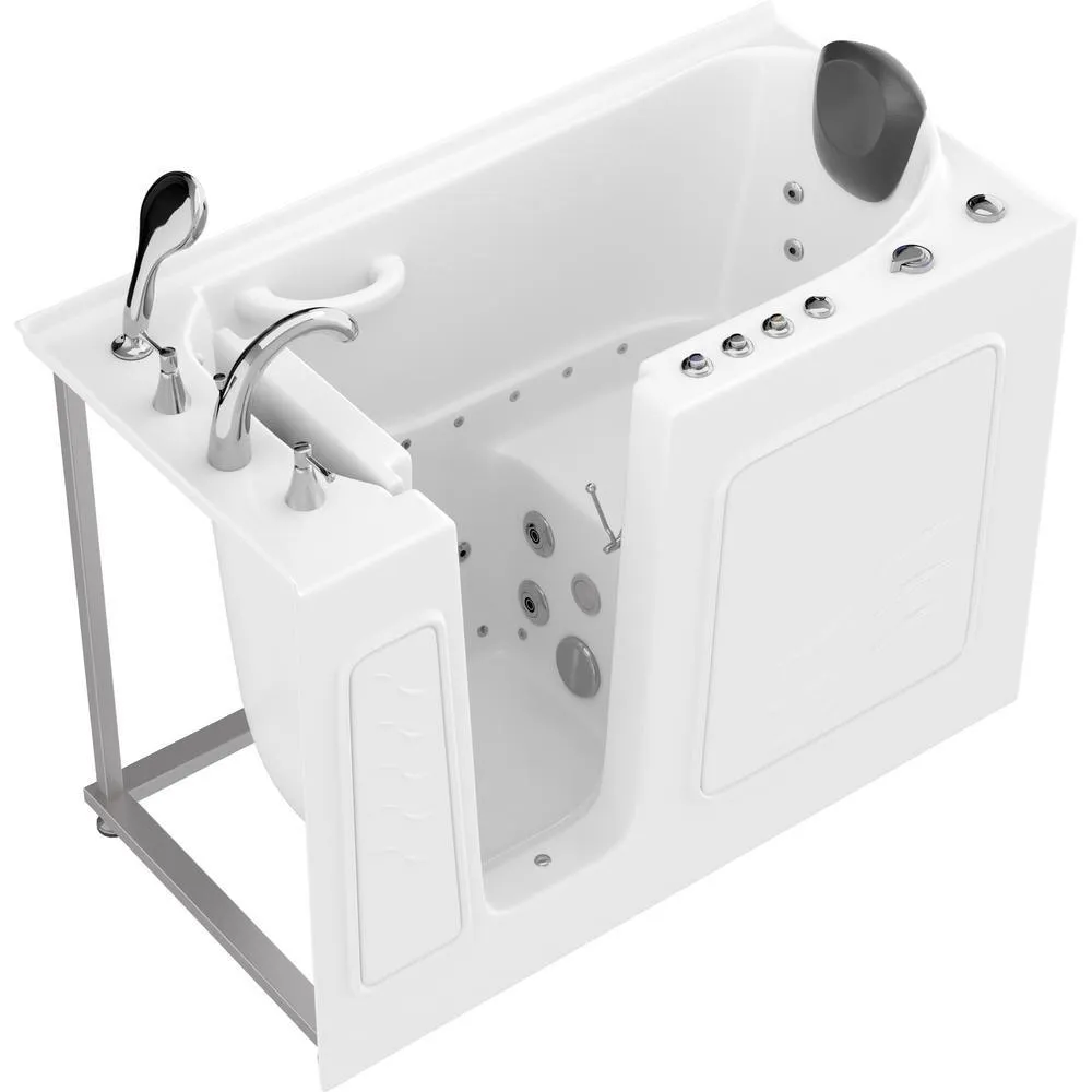 Universal Tubs Safe Premier 52.75 in. x 60 in. x 26 in. Left-Drain Walk-In Air and Whirlpool Bathtub in White, photo 9 of 17