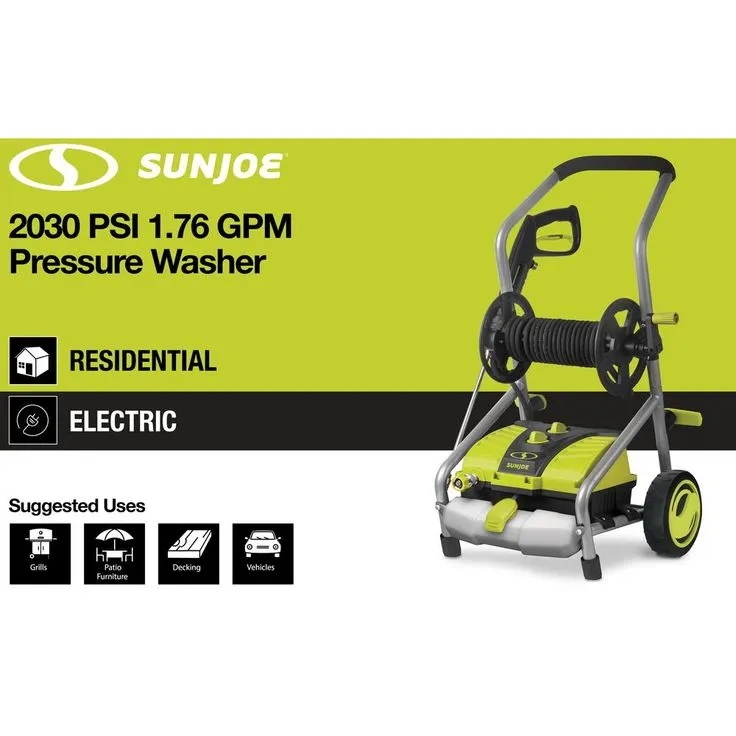 Sun Joe 2030 PSI 1.76 GPM 14.5 Amp Electric Pressure Washer with Pressure-Select Technology and Hose Reel, photo 7 of 8