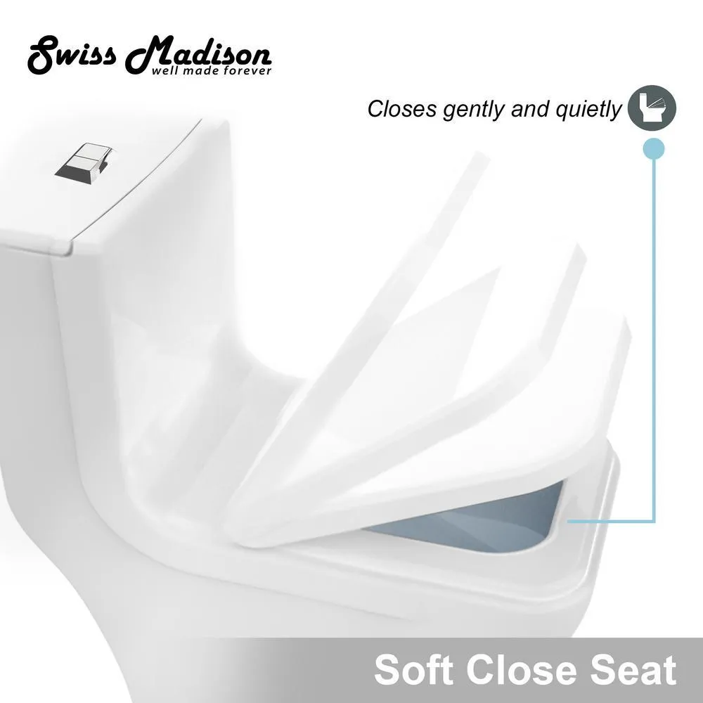 Concorde 1-Piece 0.8/1.28 GPF Dual Flush Square Elongated Toilet in White, photo 11 of 15