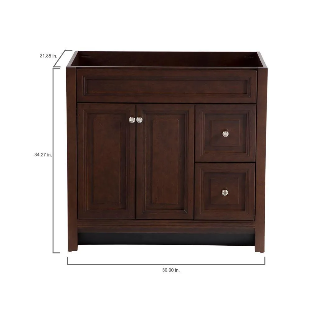 Brinkhill 36 in. W x 34 in. H x 22 in. D Bath Vanity Cabinet Only in Cognac, photo 3 of 47