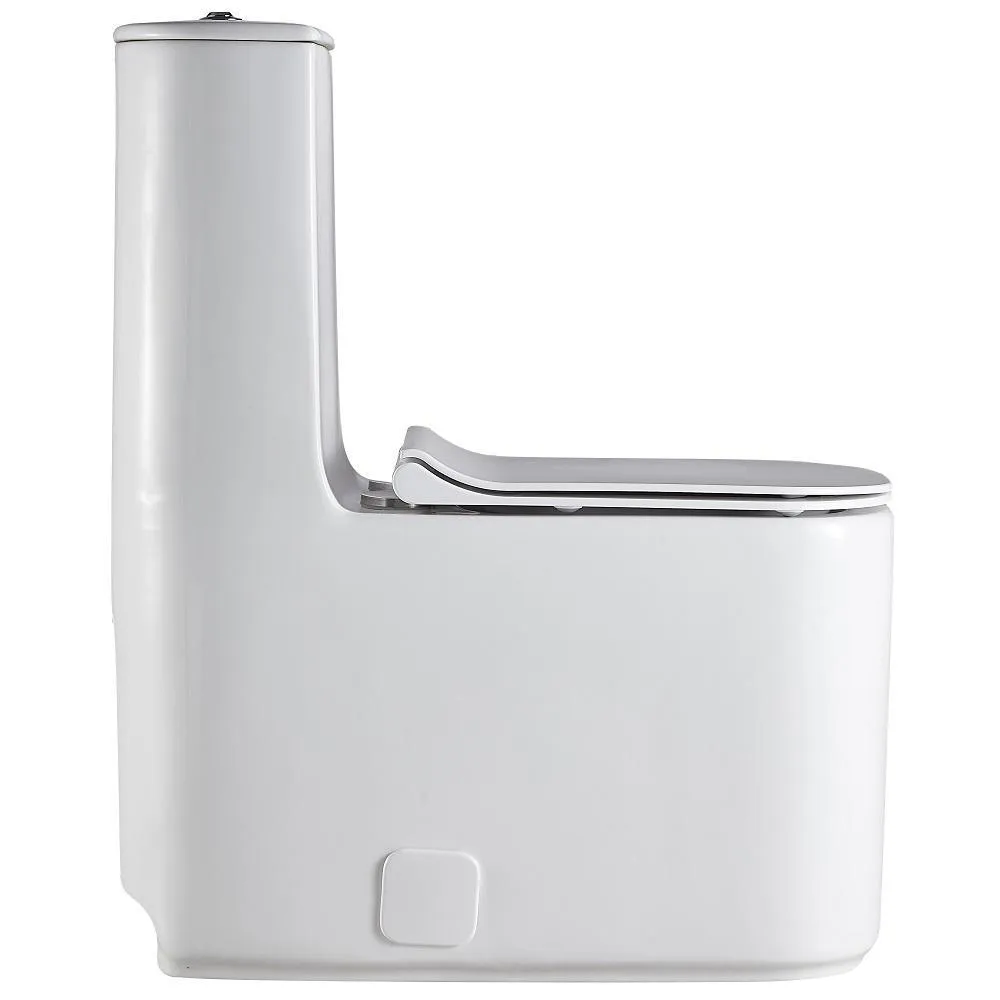 1-Piece 1.28 GPF Dual Flush High Efficiency Elongated Toilet in White, Seat Included, photo 2 of 6