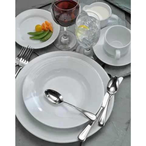 Botticelli 8.5 in. White Porcelain Square Rim Plates(Set of 24)