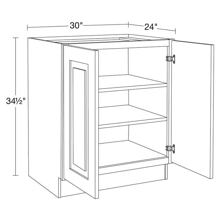 Home Decorators Collection Grayson 30 in. W x 24 in. D x 34.5 in. H Assembled Plywood Full Height Door Base Kitchen Cabinet in Mythic Blue, photo 2 of 5