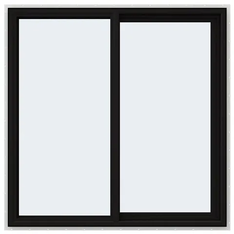 FiniShield V-4500 59-1/2 × 47-1/2 × 3 in Jamb Right-operable Vinyl Black Sliding Window Full Screen Included