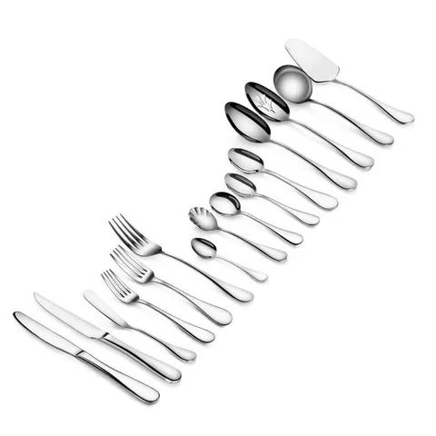 Rain 103-Piece 18/10 Stainless Steel Flatware Set Service for 12