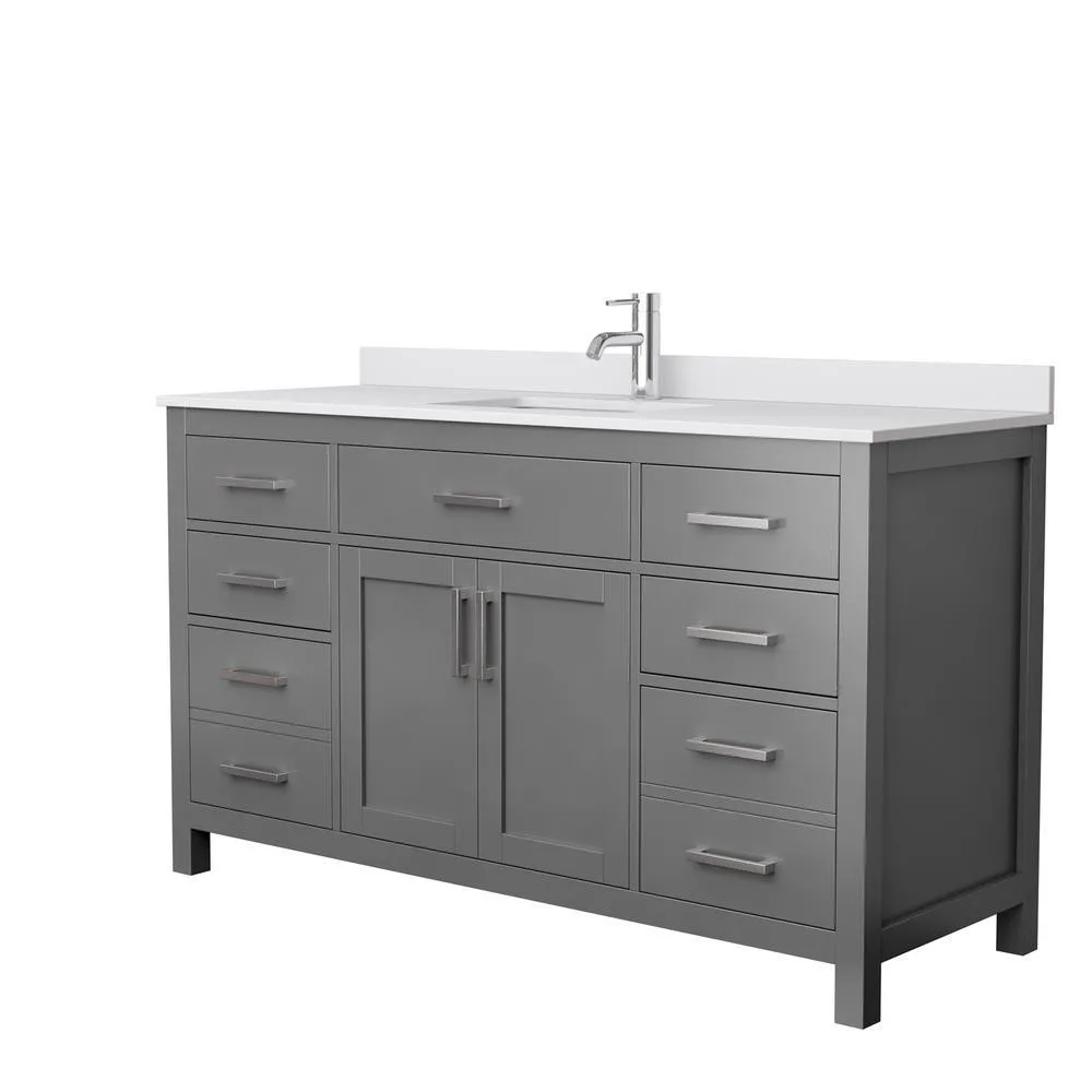 Beckett 72 in. W x 22 in. D Double Bath Vanity in Dark Gray with Cultured Marble Vanity Top in White with White Basins, photo 45 of 54