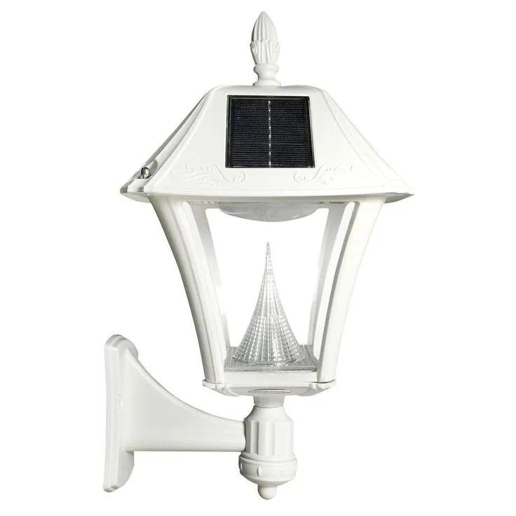 Gama Sonic Baytown II White LED Outdoor Resin Solar Post/Wall Light with Warm, photo 2 of 6