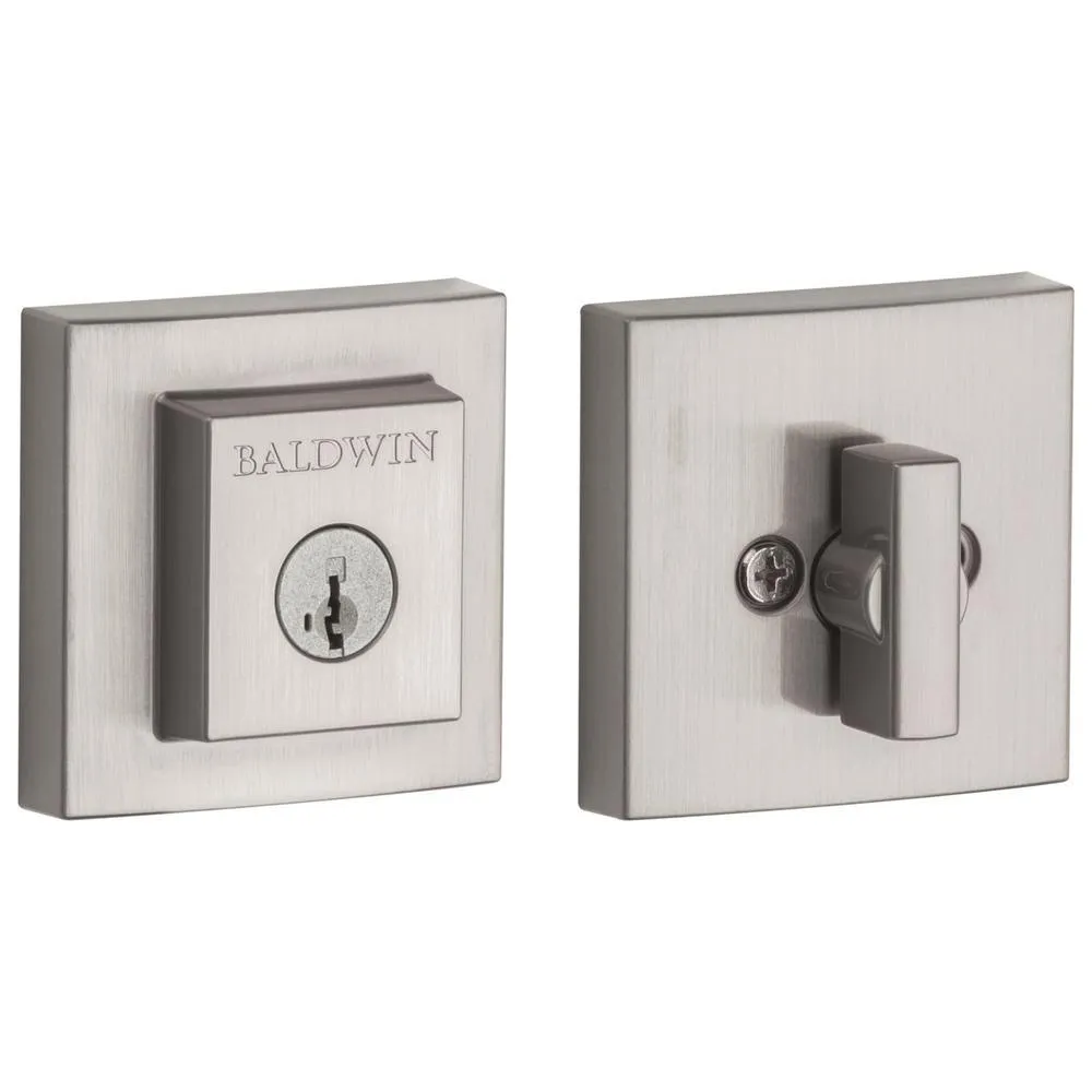 Kwikset Prestige Spyglass Satin Nickel Square Single Cylinder Deadbolt Featuring SmartKey Security, photo 7 of 12