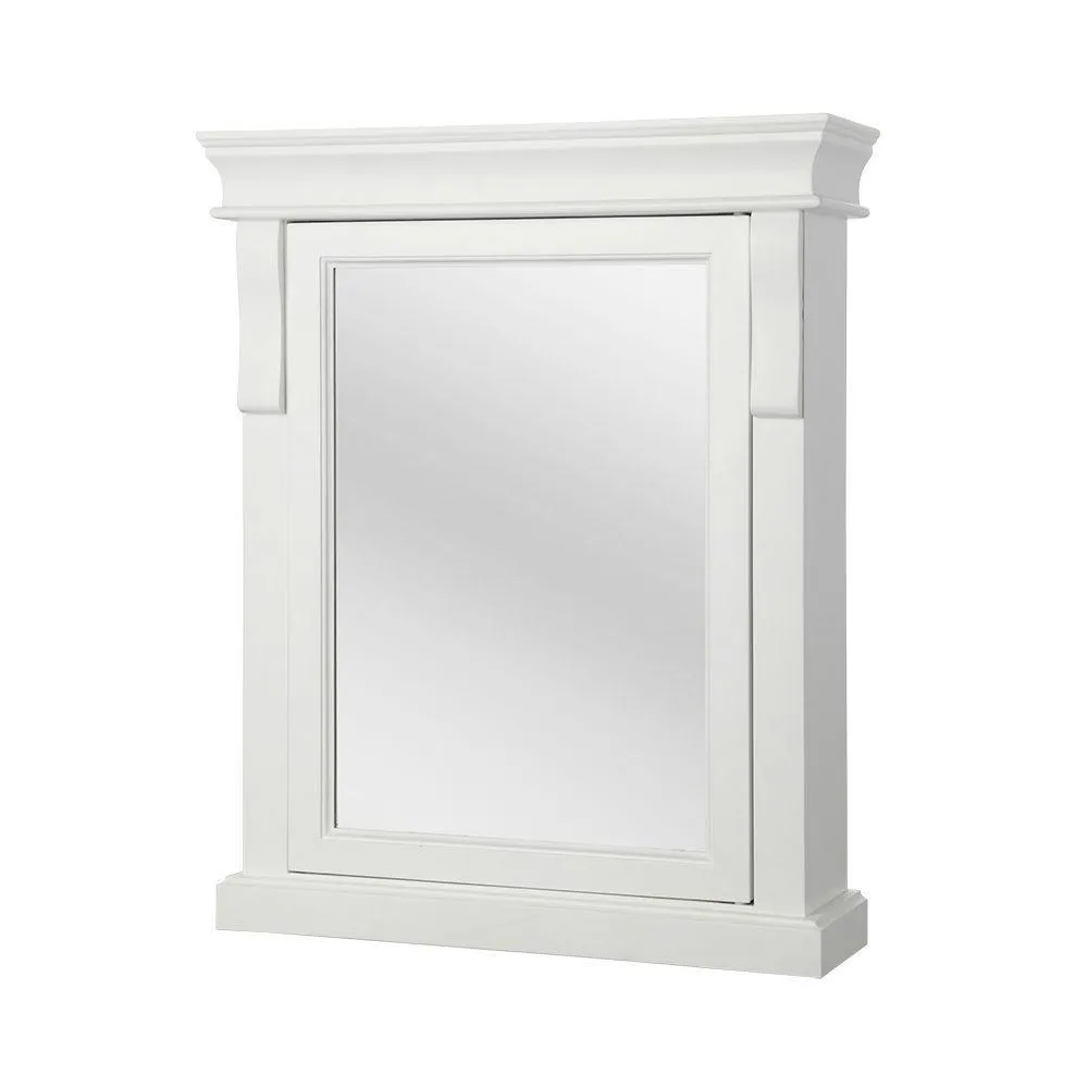 Naples 25 in. W x 31 in. H x 8 in. D Framed Surface-Mount Bathroom Medicine Cabinet in Distressed Grey, photo 8 of 10