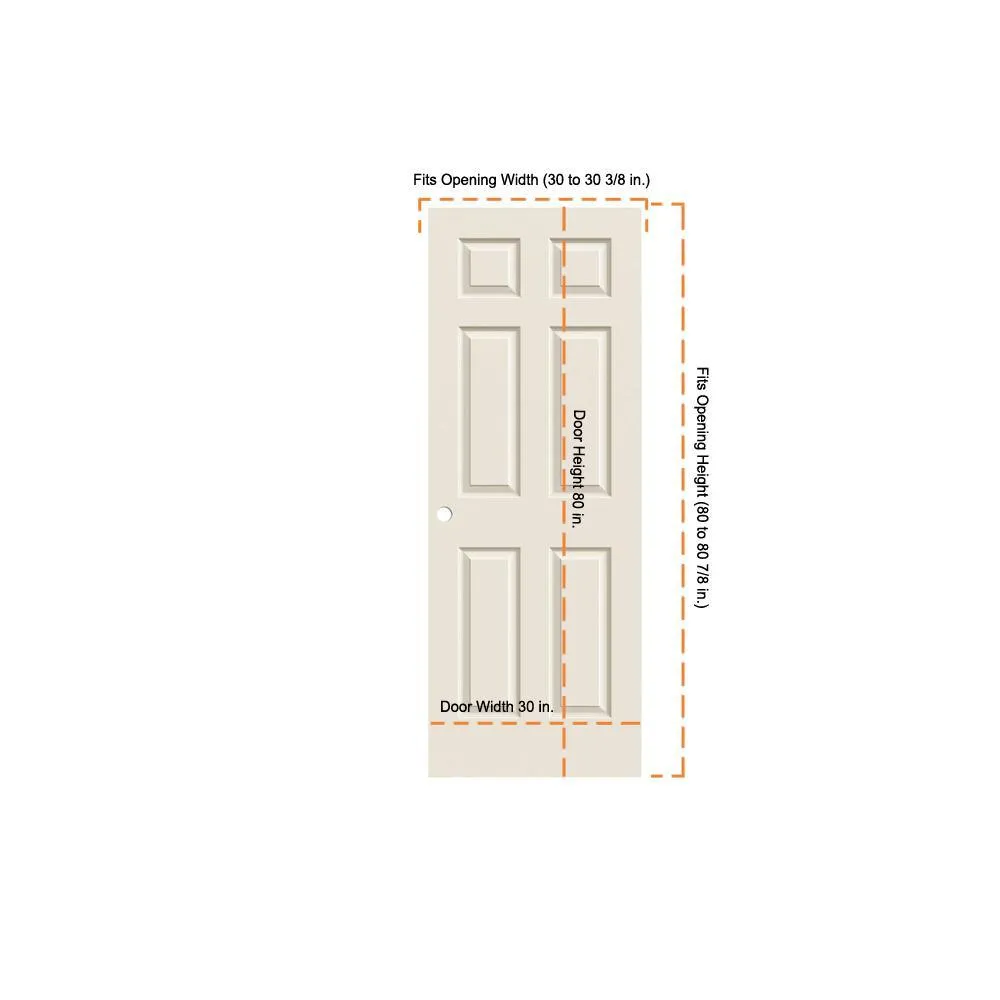 JELD-WEN 30 in. x 80 in. Colonist Primed Textured Molded Composite MDF Interior Door Slab, photo 3 of 18