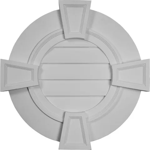 30 × 30 in Round Primed Polyurethane Paintable Gable Louver Vent