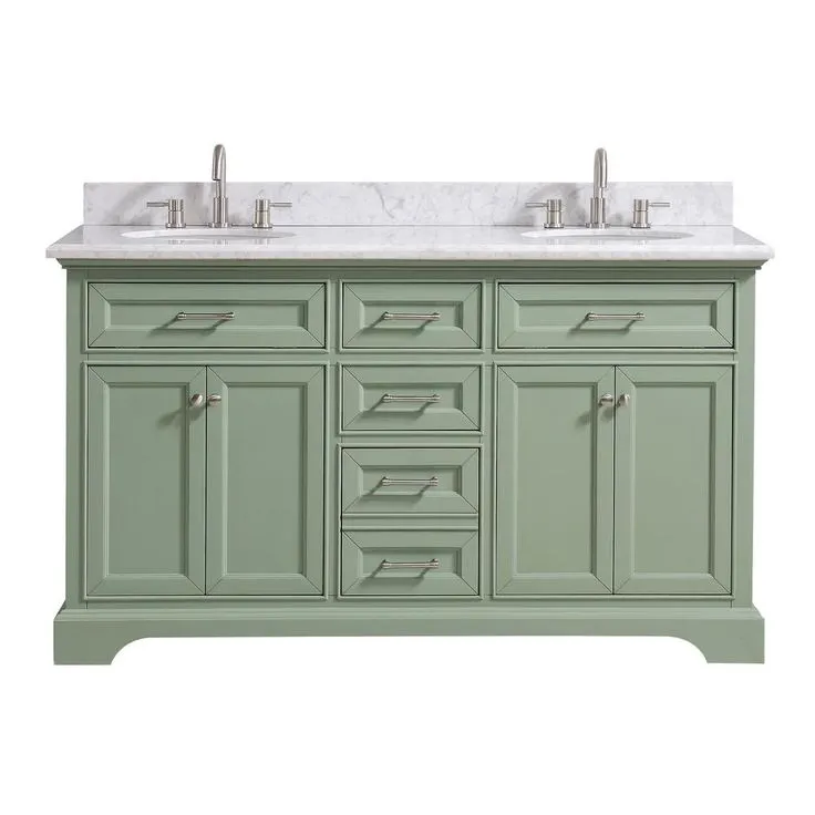 Windlowe 73 in. W x 22 in. D x 35 in. H Bath Vanity in Gray with Carrara Marble Vanity Top in White with White Sink, photo 7 of 15