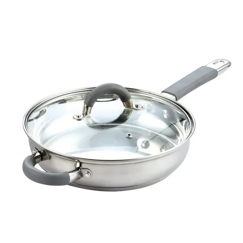 12-Piece Stainless Steel Cookware Set in Gray and Stainless Steel