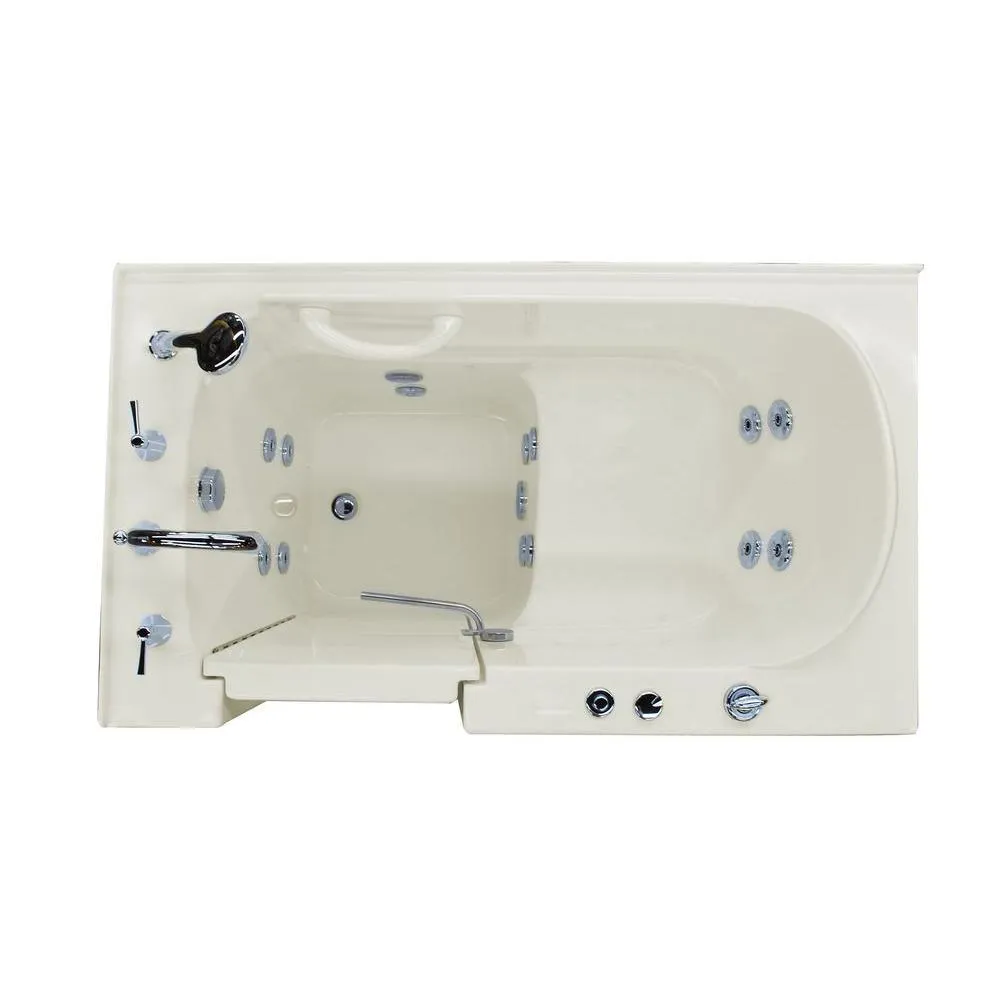 Universal Tubs Nova Heated 4.5 ft. Walk-In Whirlpool Bathtub in Biscuit with Chrome Trim, photo 3 of 52
