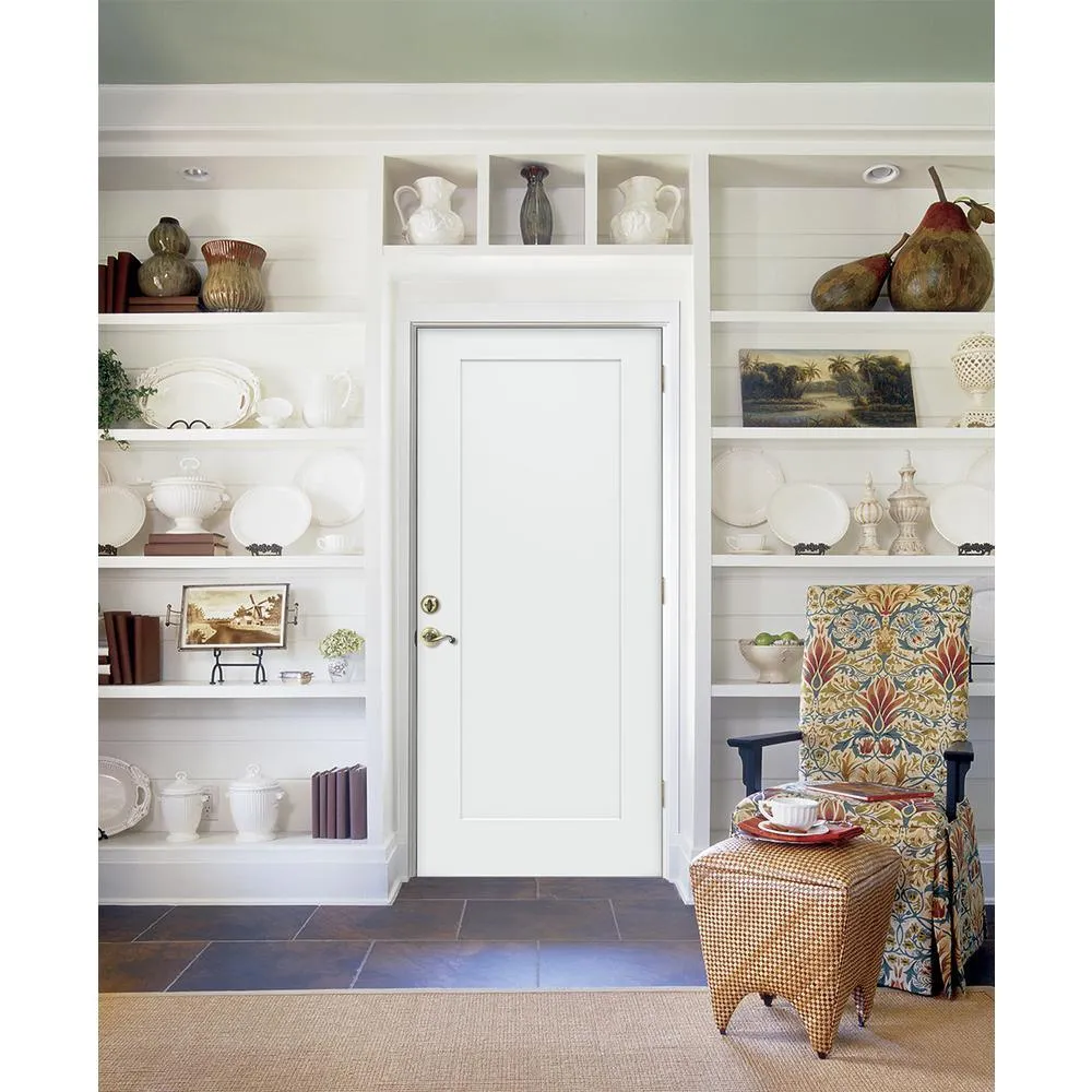 JELD-WEN 32 in. x 80 in. 1-Panel Craftsman Primed Steel Prehung Left-Hand Inswing Front Door, photo 6 of 13