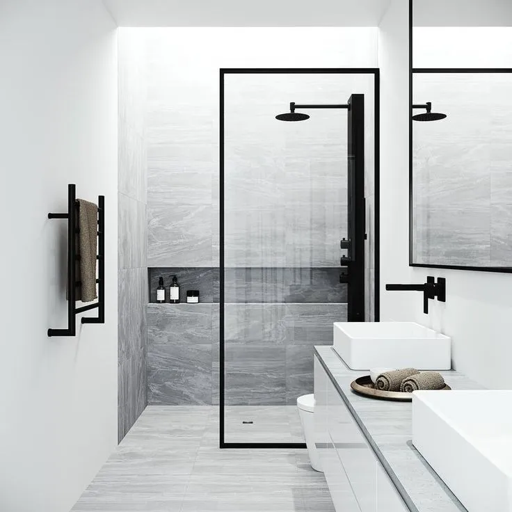 Elling-Ton 59 in. 4-Jet High Pressure Shower System with Fixed Rainhead and Handheld Dual Shower in Matte Black, photo 8 of 9